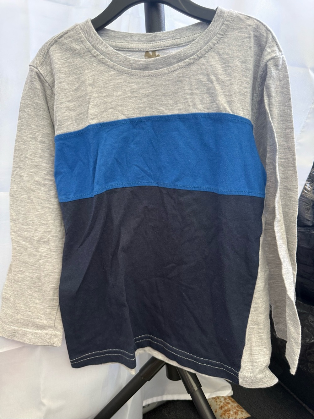 👦 4 for $10 Kids Colorblock Long Sleeve Shirt - Gray/Blue/Navy